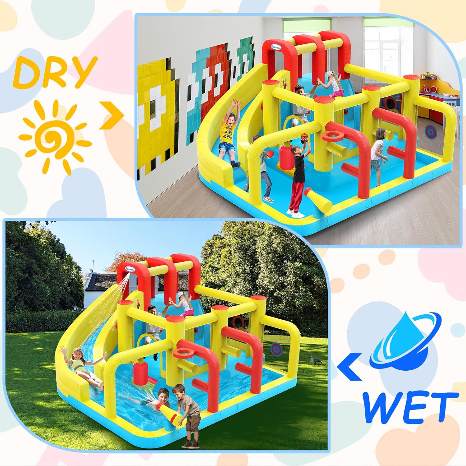 Kids Inflatable Water Slide Bo - Party Games Kids Indoor recensione e prezzo