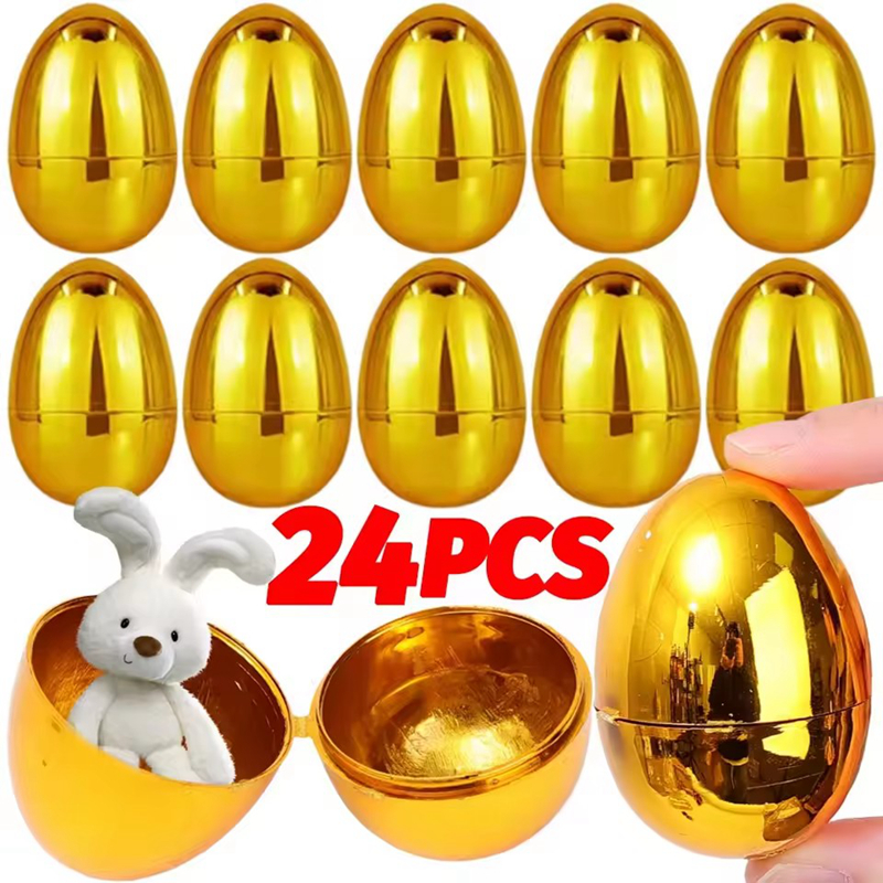 6-24Pcs Golden Easter Eggs Pla - Party Games Egg recensione e prezzo