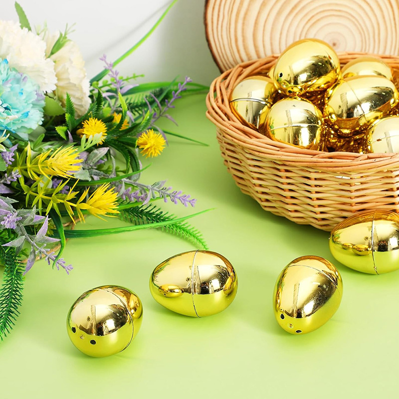 6-24Pcs Golden Easter Eggs Pla - Party Games Egg recensione e prezzo